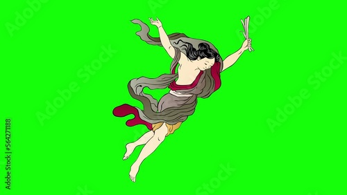 天女　グリーンバック