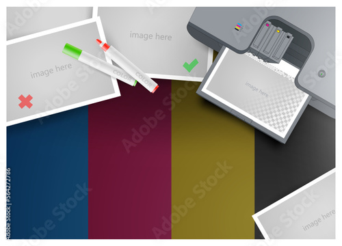 Background printer printing photo theme vector