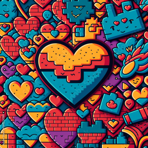 Heart pattern illustration. Valentines 