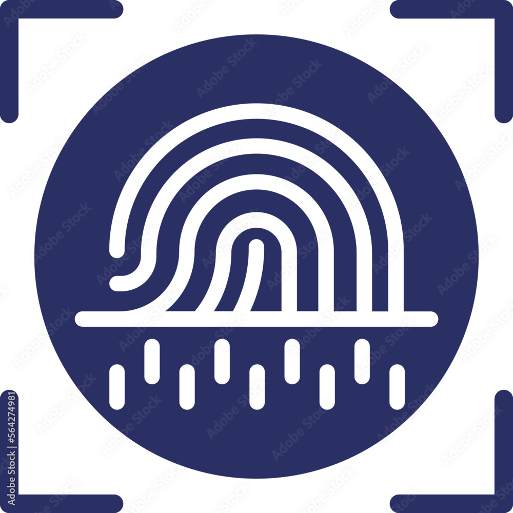 Biometric, fingerprint Vector Icon
Biometric, fingerprint Vector Icon