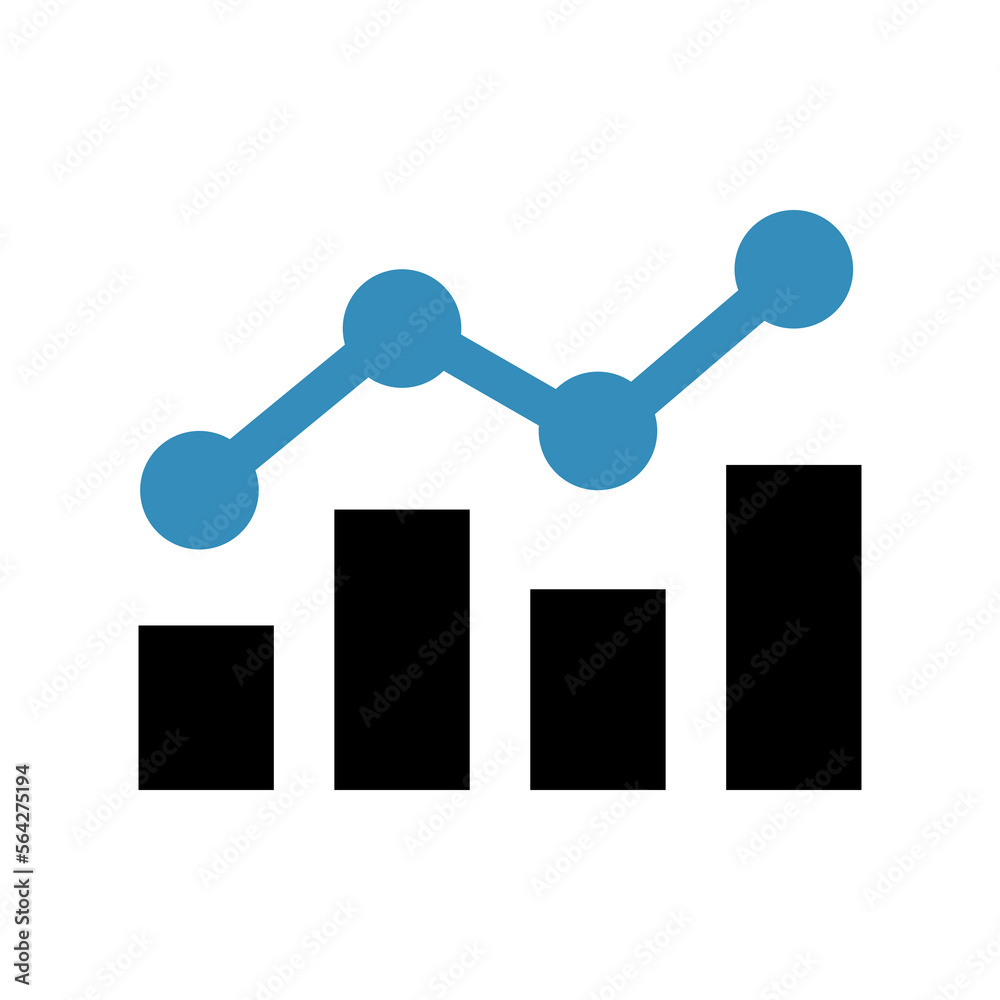 Graph chart icon in flat style. Financial statistics diagram symbol on white. Infographic sign. Simple growing chart abstract icon. Vector illustration for web site design, logo, mobile app, UI. Graph chart icon in flat style. Financial statistics diagram symbol on white. Infographic sign. Simple growing chart abstract icon. Vector illustration for web site design, logo, mobile app, UI.