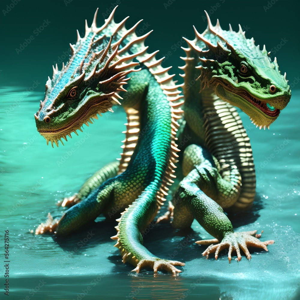 Dragon of Water, Generative AI Illustration