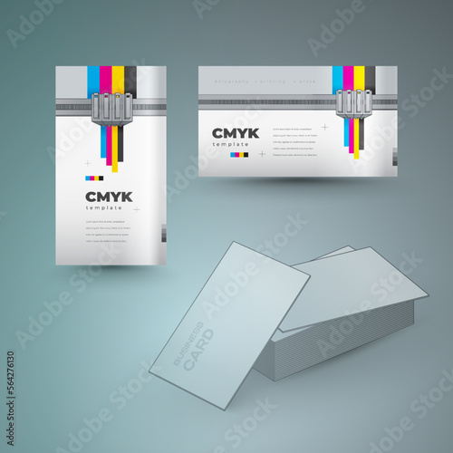 Business cart set vertical and horizontal design template print cmyk polygraphy printing theme vector