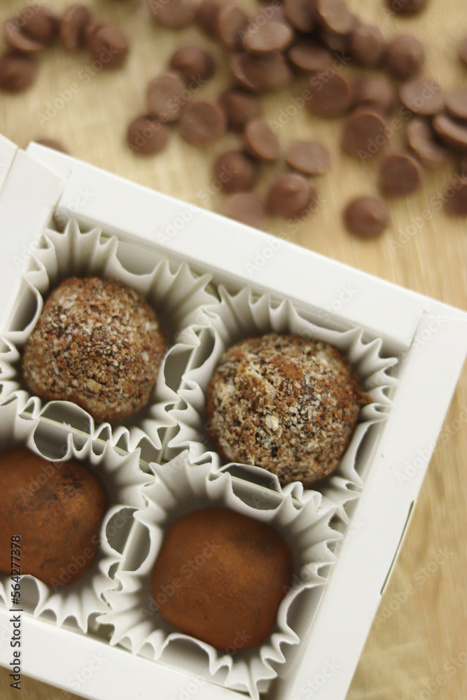 Fototapeta premium Culinary photography. Candy truffle
