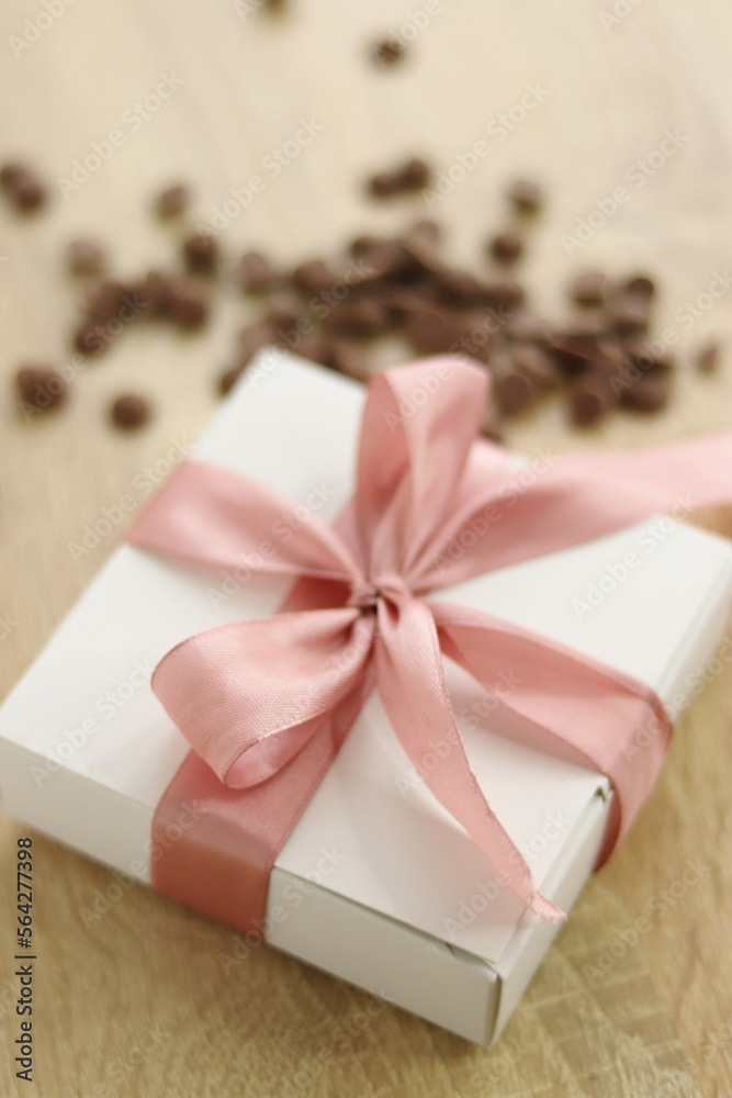 Gift photo. Box with truffles inside Gift photo. Box with truffles inside