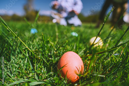 Easter eggs hunt background