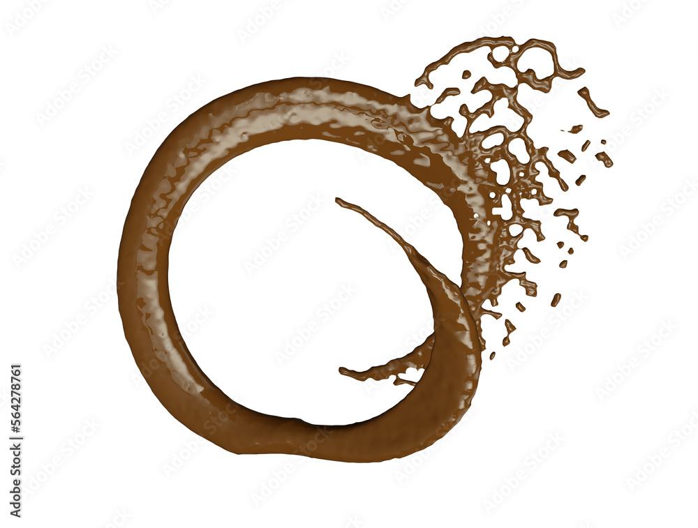 Chocolate round ring on transparent background 3d render.
Chocolate round ring on transparent background 3d render.