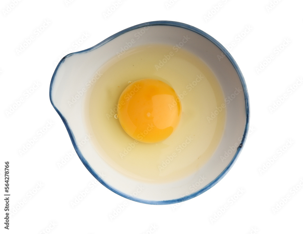 Cup of fresh eggs on a white background.Isolated image.