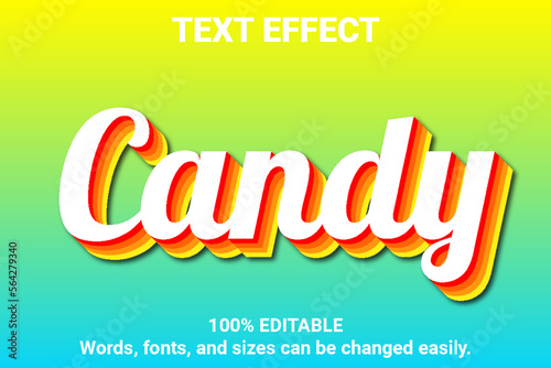 Editable 3d text effect template