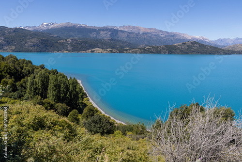 View over the beautiful Lago General Carrera in southern Chile