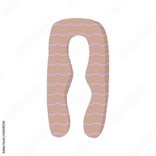 Vector illustration of a pillow for pregnant women. A comfortable orthopedic device for sleeping and relaxing.