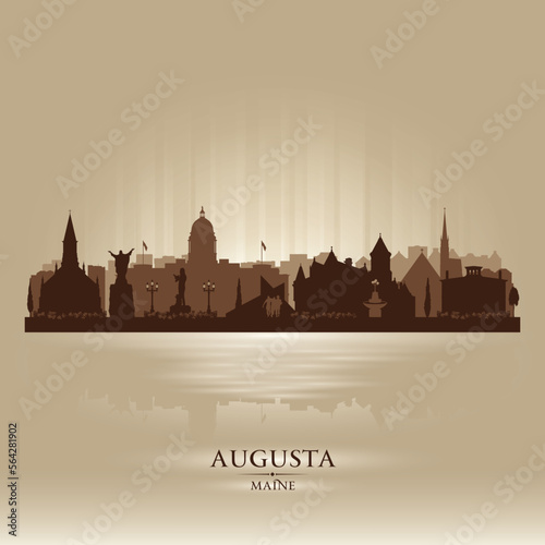 Augusta Maine city skyline vector silhouette