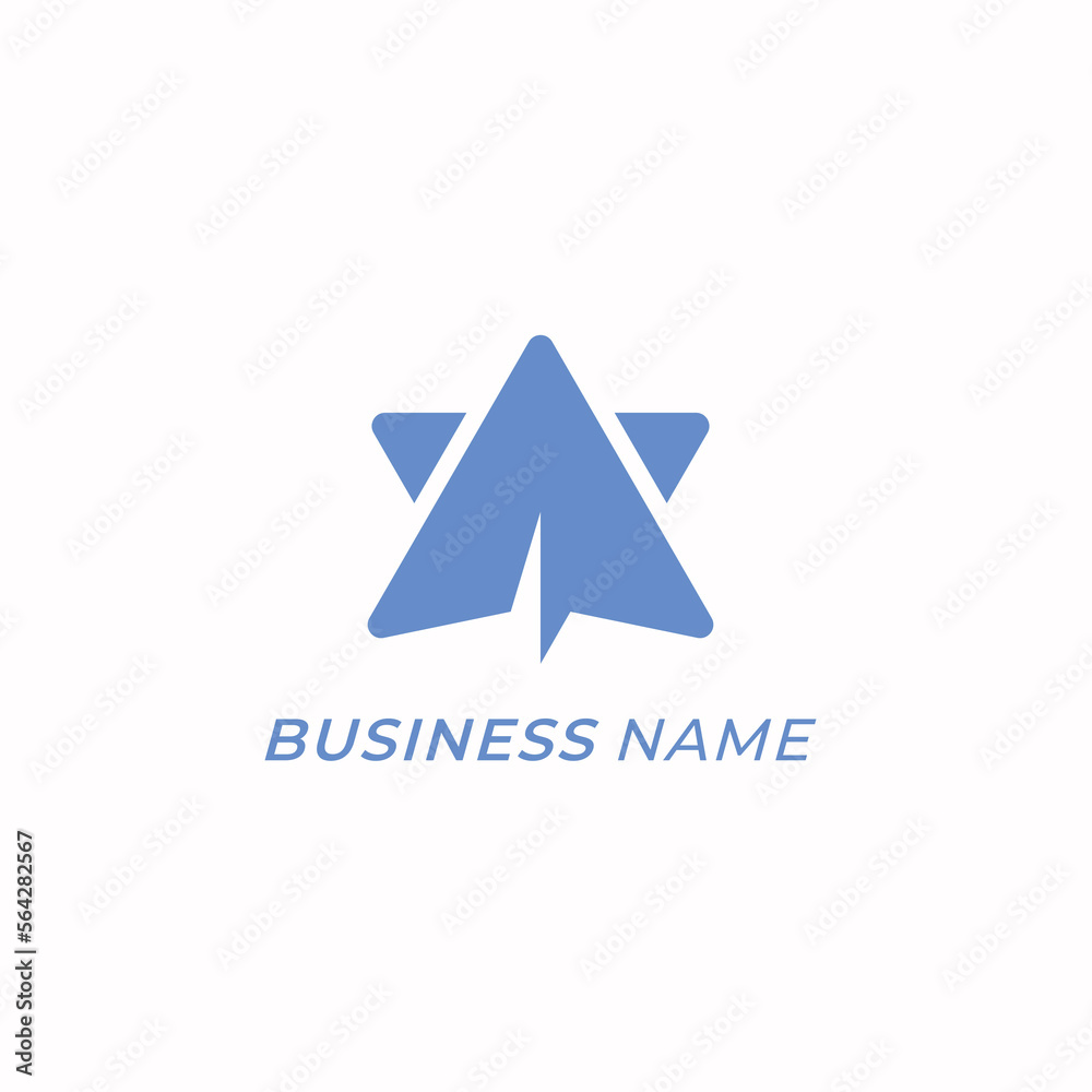 design logo combine plane paper and star design logo combine plane paper and star