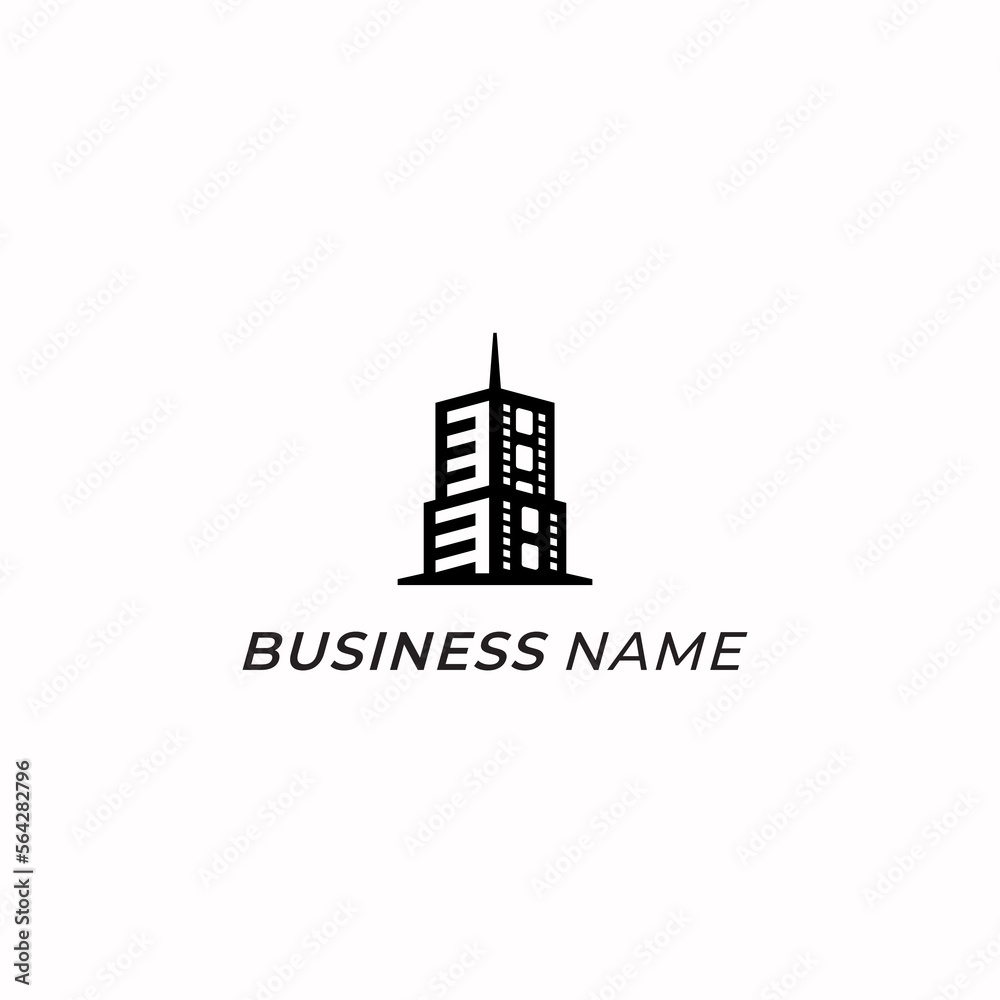 logo design combine tower city and film strip
