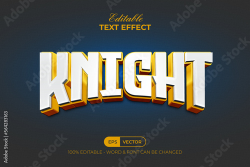 Knight Text Effect E-sport Logotype Style. Editable text effect.