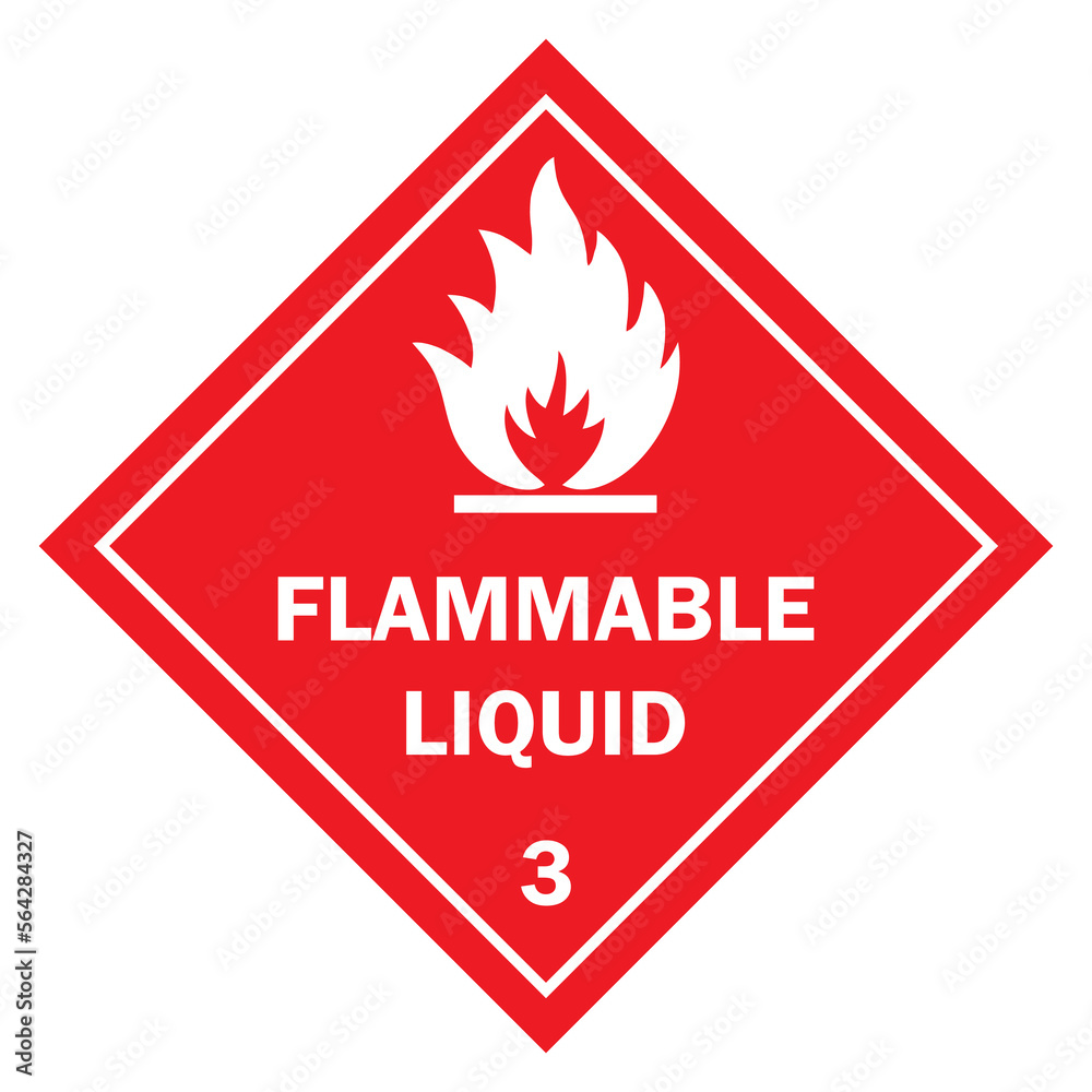 Class 3 symbol, flammable liquid. Vector illustration. - obrazy, fototapety, plakaty 