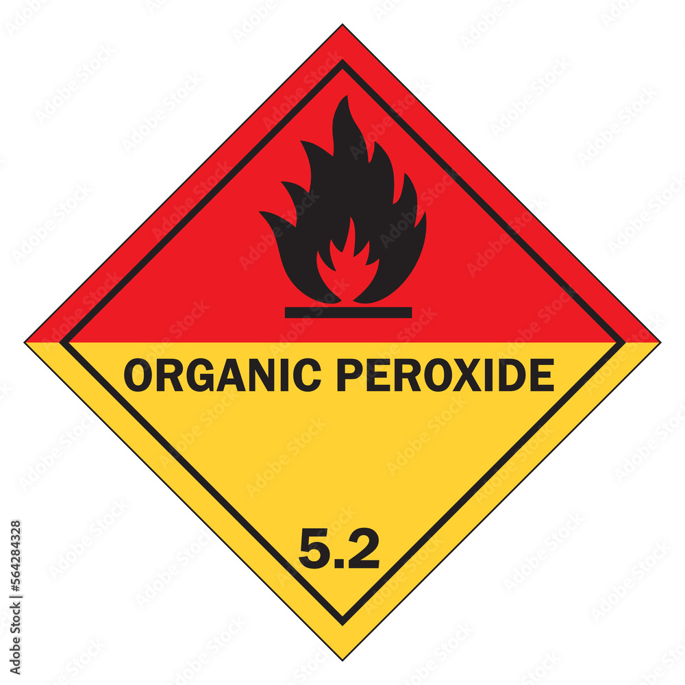 Class 5 symbols, Oxidizing and Organic peroxide vector illustration Class 5 symbols, Oxidizing and Organic peroxide vector illustration