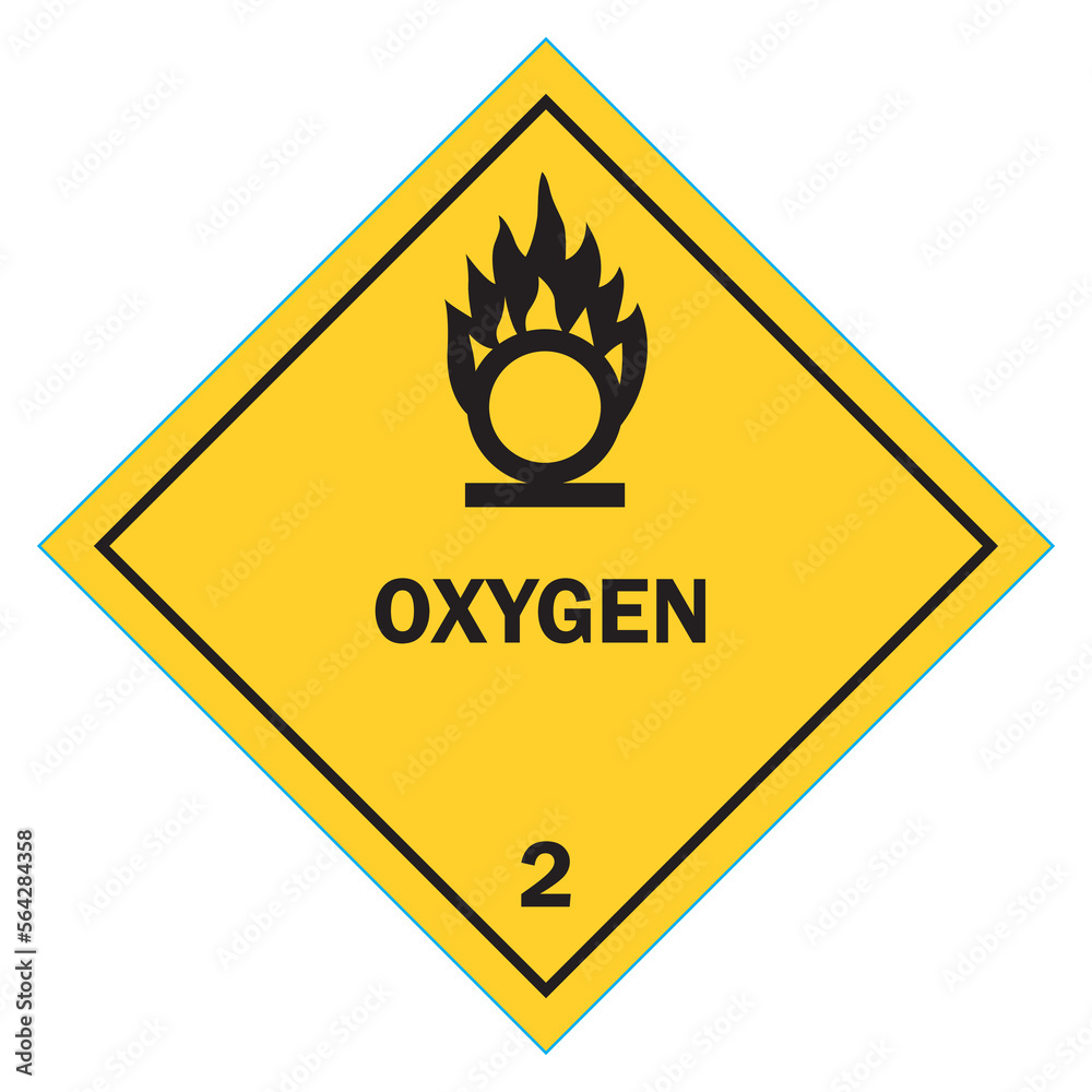 Class 2 symbol. Gas. Oxygen. Vector illustration. Class 2 symbol. Gas. Oxygen. Vector illustration.