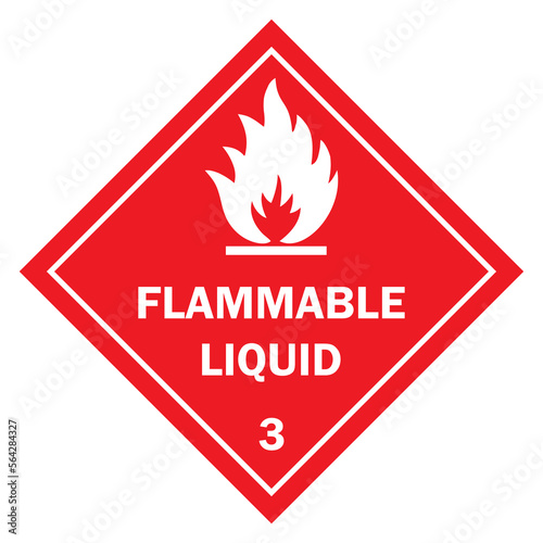 Class 3 symbol, flammable liquid. Vector illustration. photo