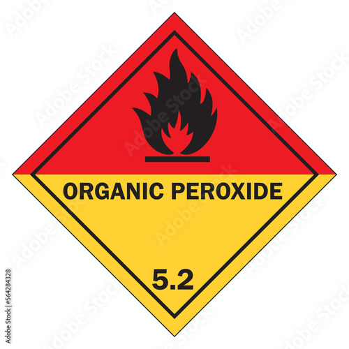 Class 5 symbols, Oxidizing and Organic peroxide vector illustration