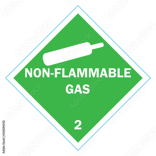 Class 2 Symbol Non-flammable and non-toxic gas. vector illustration