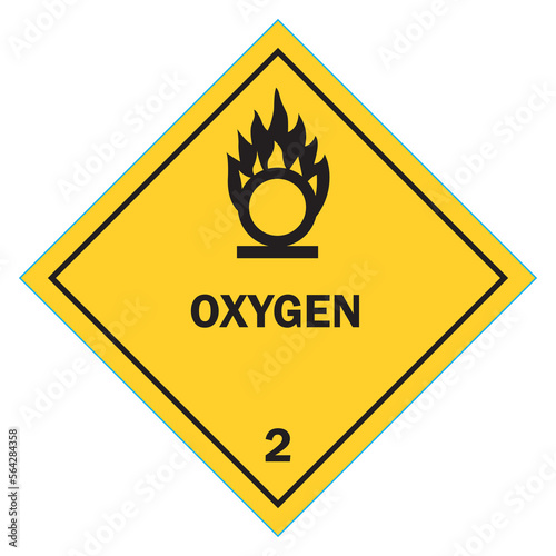 Class 2 symbol. Gas. Oxygen. Vector illustration.
