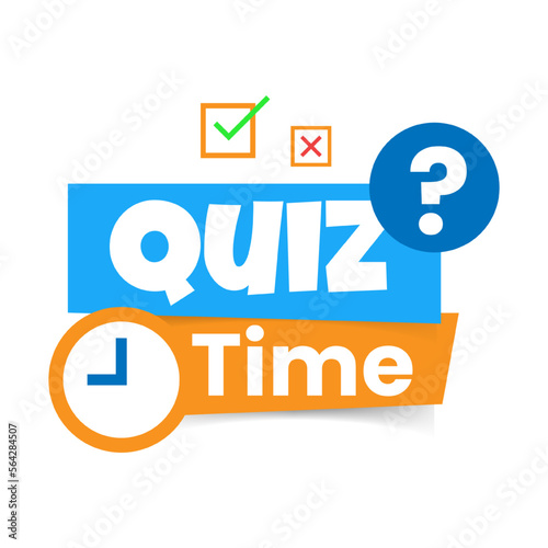 colorful paper cut style Quiz time template concept illustration flat design vector eps10. modern graphic element for landing page, empty state ui, infographic, icon, banner