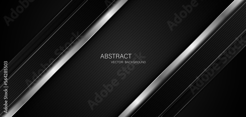 Abstract black and silver stripes and free space for design. modern technology innovation concept background
