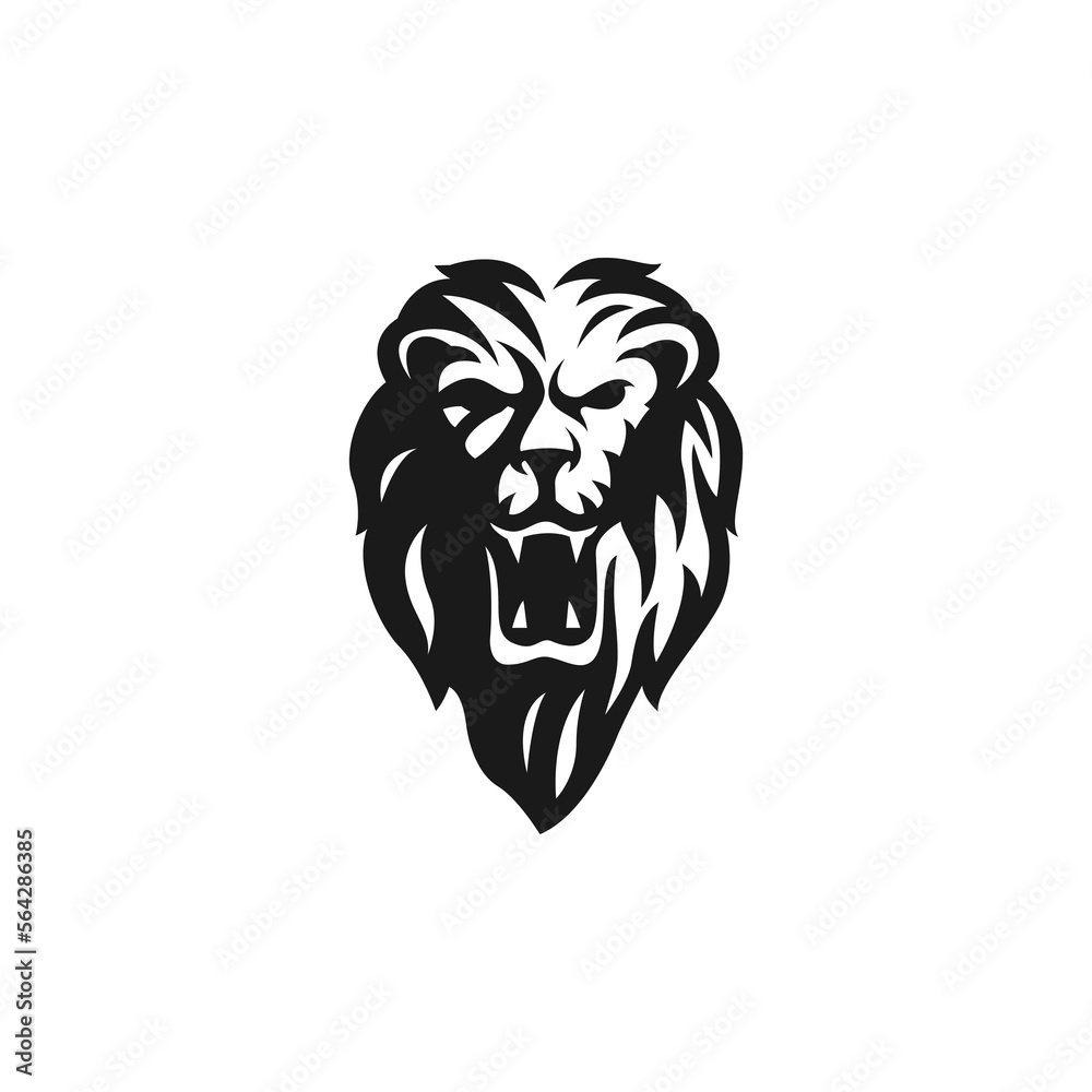 lion silhouette black logo concept template lion silhouette black logo concept template