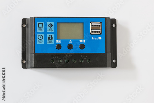 solar charge controller on white background photo