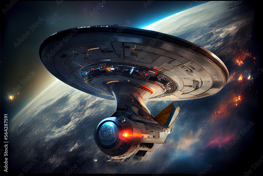 Star trek space ship in space. Stock Illustration | Adobe Stock