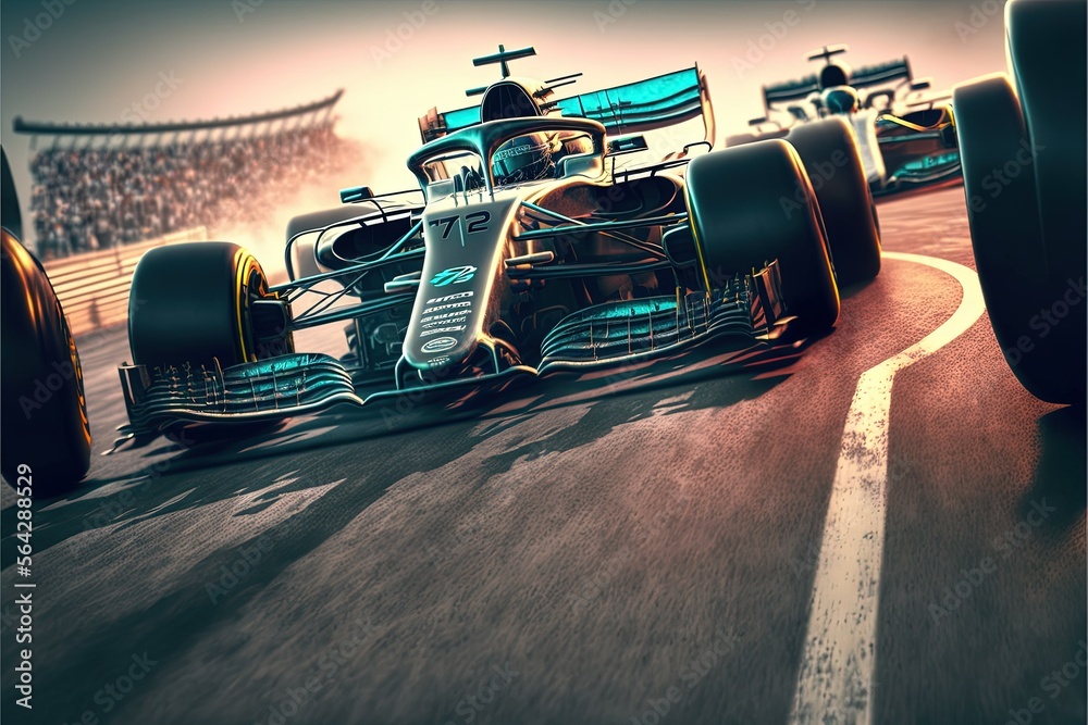 Race cars on track. Racing cars in full speed. Generative Ai Stock ...