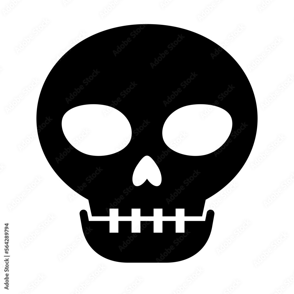 Skull head silhouette icon. Vector. Skull head silhouette icon. Vector.