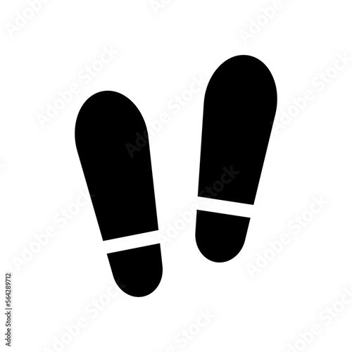 Footprint silhouette icon. Shadow of a foot. Vector.