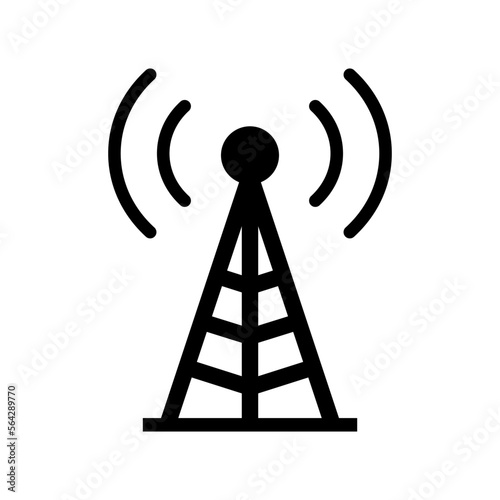 Cellular radio base station. Radio tower. Communication tower. Vector.