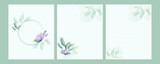 botanical green frame flower invitation