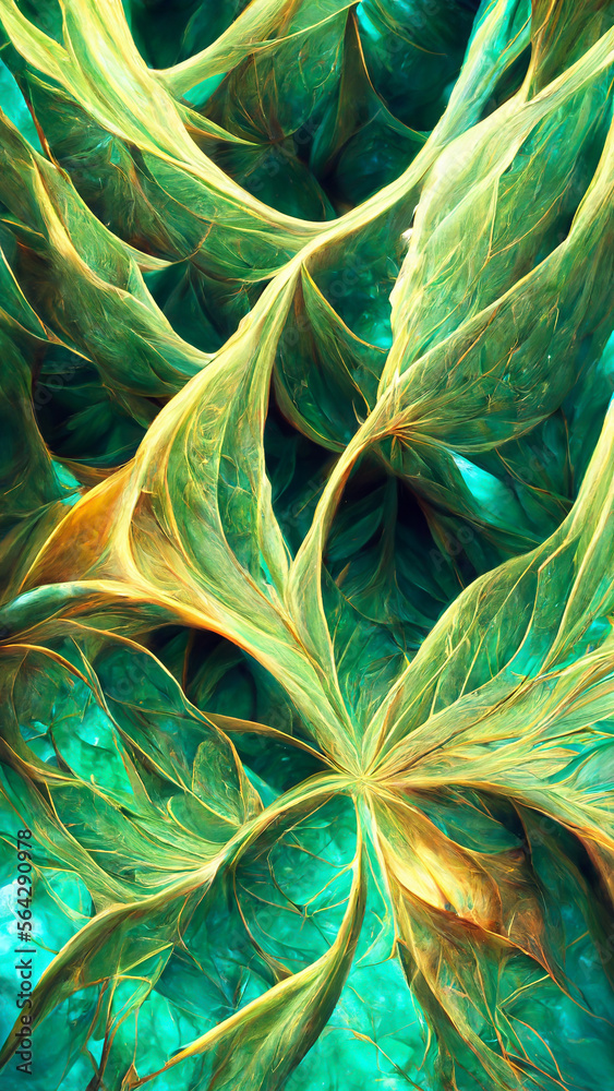 Fototapeta premium green gradient glass fractal colorful photo realistic illustration Generative AI Content by Midjourney