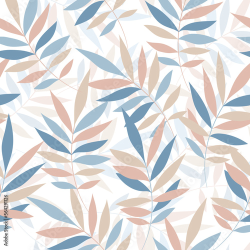 Leaves Pattern. Watercolor Tropic Palm Leaves Seamless Vector Background, Textured Jungle Print © Good Goods