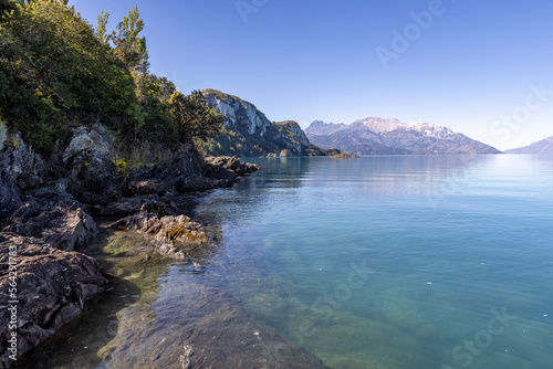 Lago General Carrera near Puerto Rio Tranquilo with the famous Marble Caves on a calm and sunny afternoon in southern Chile