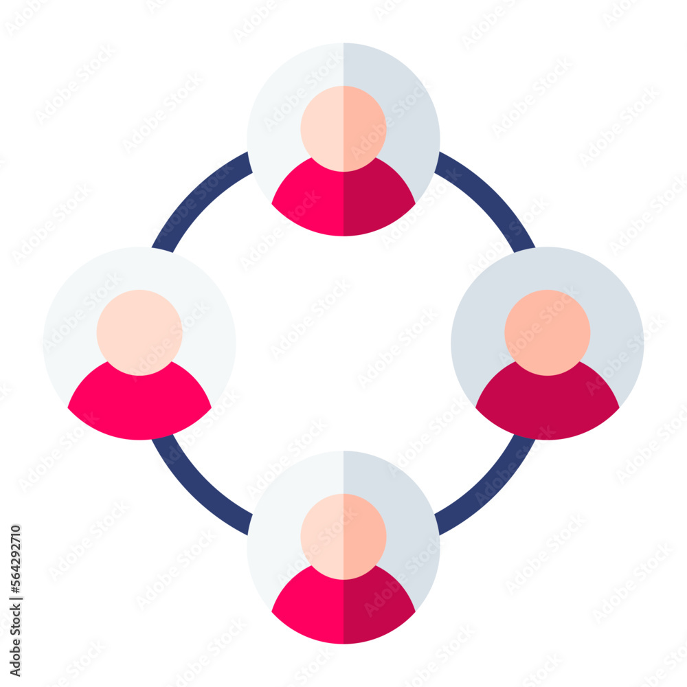 Isolated business network in flat icon on white background. Networking, team, organization, affiliate, relationship, people, human resources Isolated business network in flat icon on white background. Networking, team, organization, affiliate, relationship, people, human resources