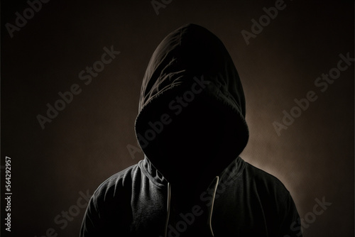 silhouette of a person in a hood