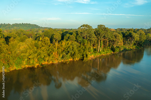 Aerial view of The Song Dong Nai River in Cat Tien National Park, Vietnam