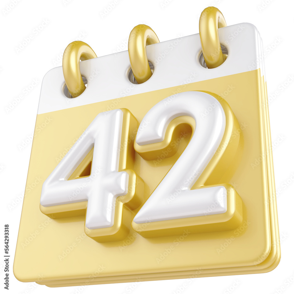 42th Day 3D Calendar Icon With Generative AI 42th Day 3D Calendar Icon With Generative AI