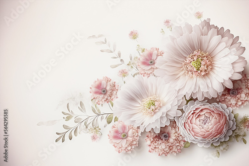 Wallpaper Mural Soft Pink flowers for wedding background. Valentine's day flowers background. Generative AI Torontodigital.ca