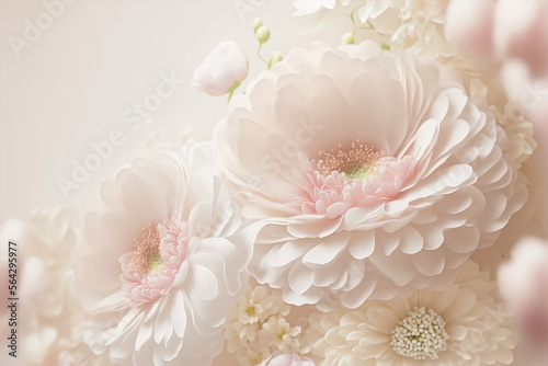 Soft Pink flowers for wedding background. Valentine's day flowers background. Generative AI © nadunprabodana