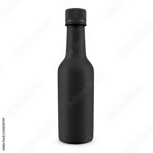 Black longneck bottle mockup transparent