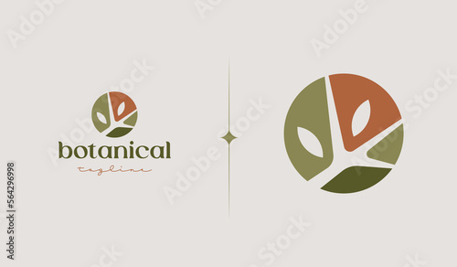 Leaf Flower Tree monoline. Universal creative premium symbol. Vector sign icon logo template. Vector illustration