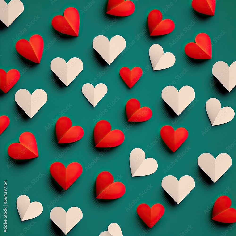 Valentines pattern with hearts Generative AI Valentines pattern with hearts Generative AI