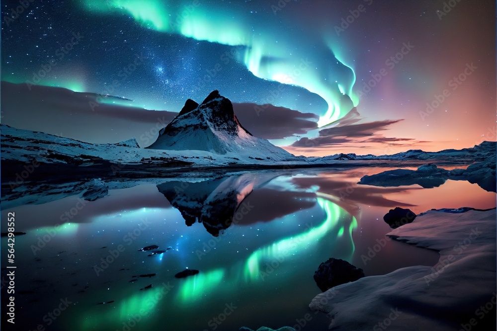 Aurora Borealis in the Mountains Aurora Borealis in the Mountains