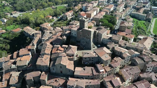 Arcidosso drone view in tuscany countryside